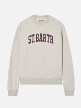 Stardust Rundhals-Sweatshirt aus grauer Baumwolle mit St. Barth-Print 