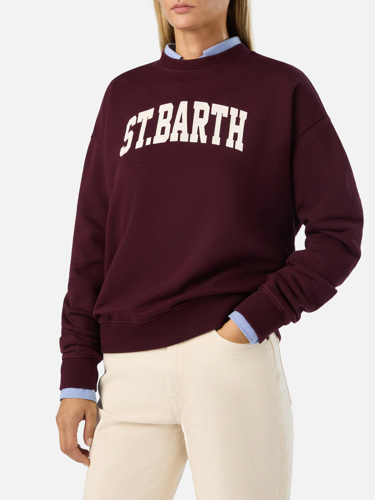 Bordeaux Stardust sweatshirt with St. Barth print