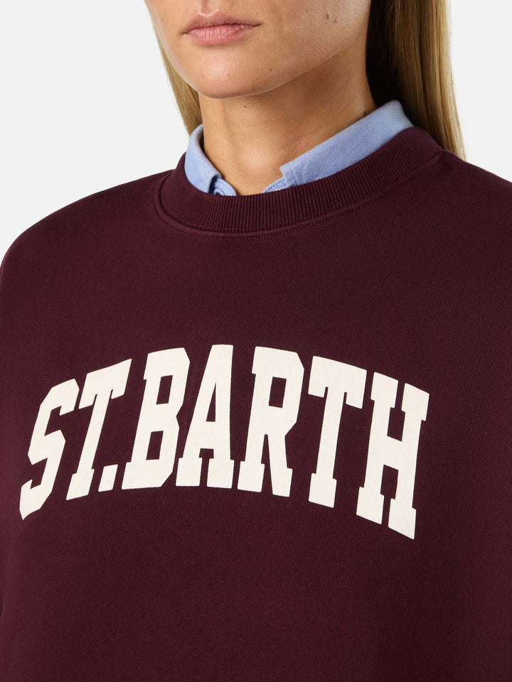 Bordeaux Stardust Sweatshirt mit St. Barth-Print 