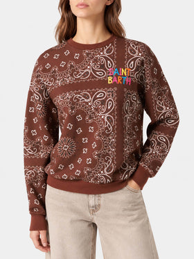 Braunes Stardust-Sweatshirt mit Bandana-Print 