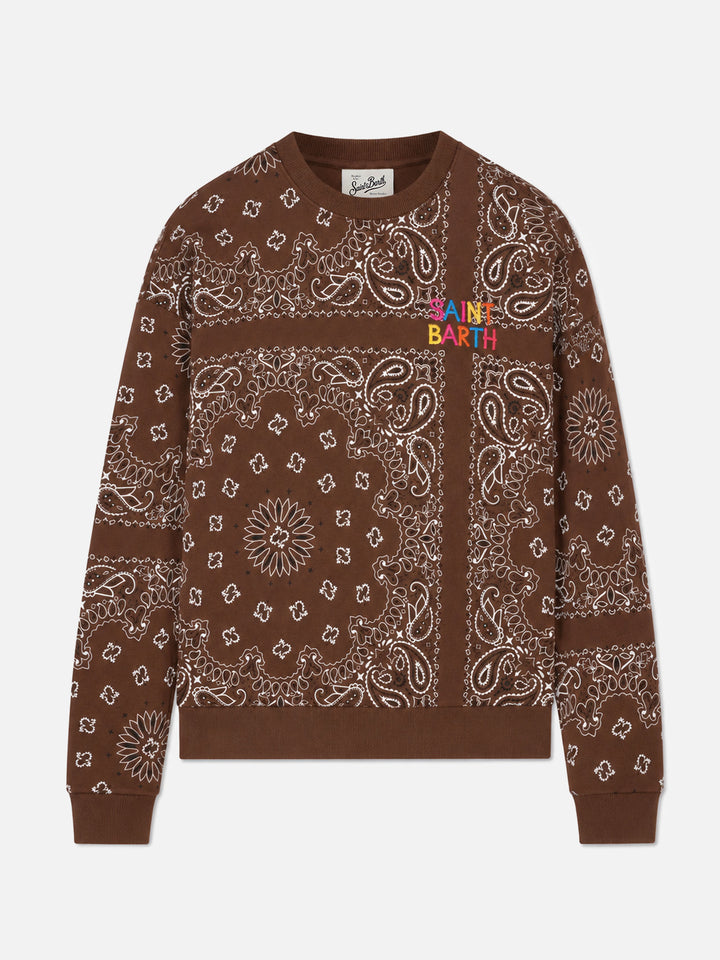 Brown Stardust sweatshirt with bandana print