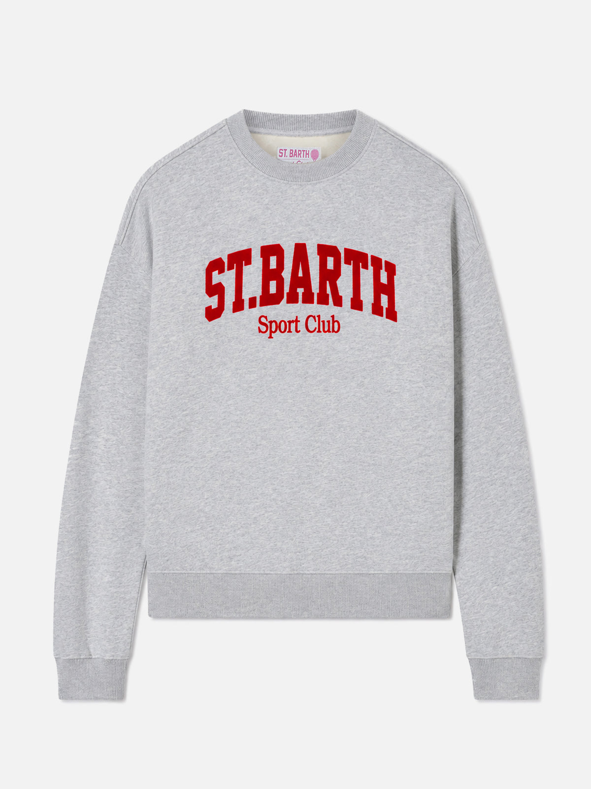 Grey melange Stardust sweatshirt with St. Barth Sport flock print