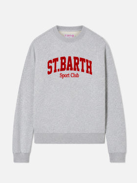 Grey melange Stardust sweatshirt with St. Barth Sport flock print