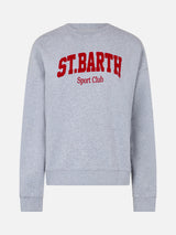 Woman grey fleeced cotton sweatshirt Stardust