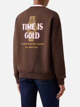 Sudadera Brown Stardust con estampado Time Is Gold 