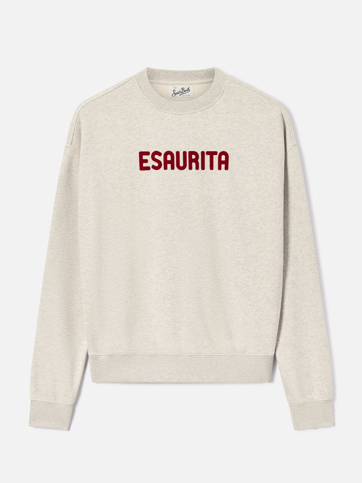 Graues Stardust-Sweatshirt mit Esaurita-Flockprint 