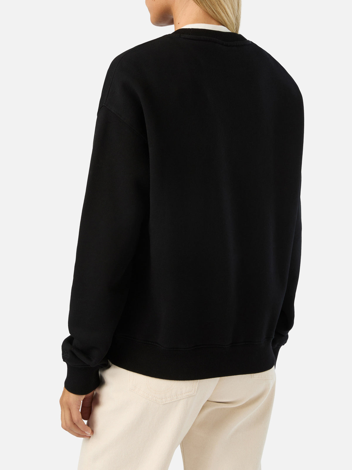 Schwarzes Stardust-Sweatshirt mit Pazzesca-Glitzerprint 