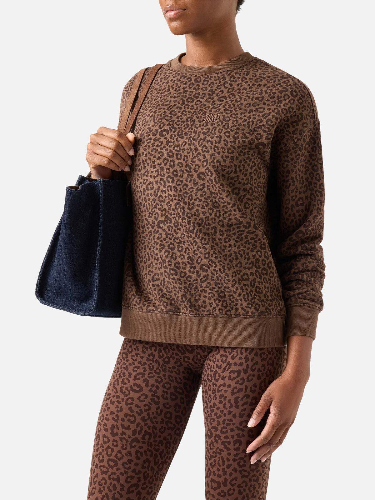 Stardust sweatshirt with leopard print