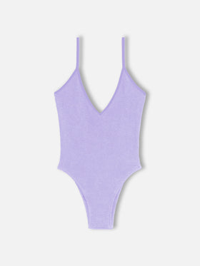Costume intero da donna lilla crinkle Susanne
