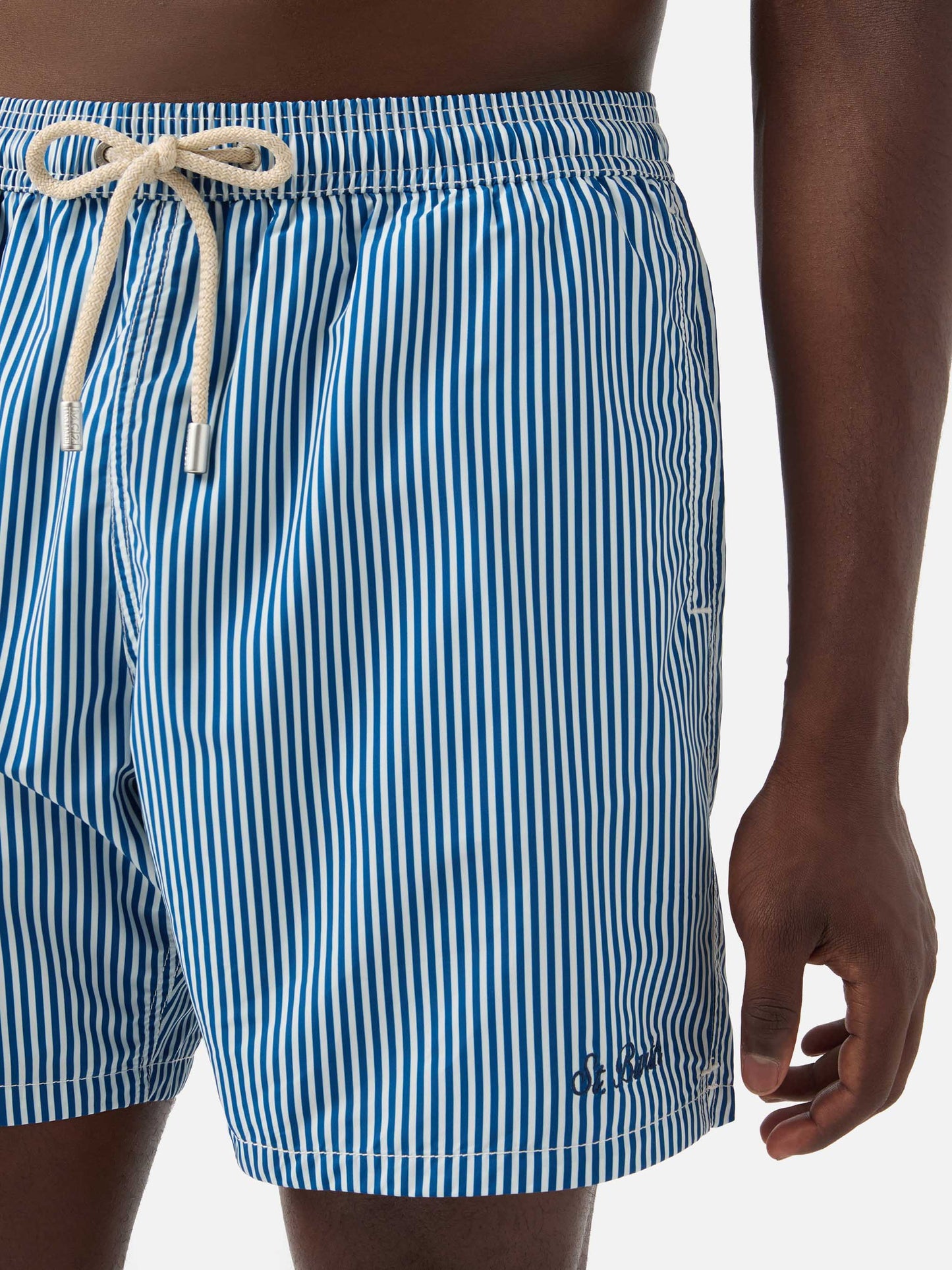 Costume mare Syros a righe bianche e blu