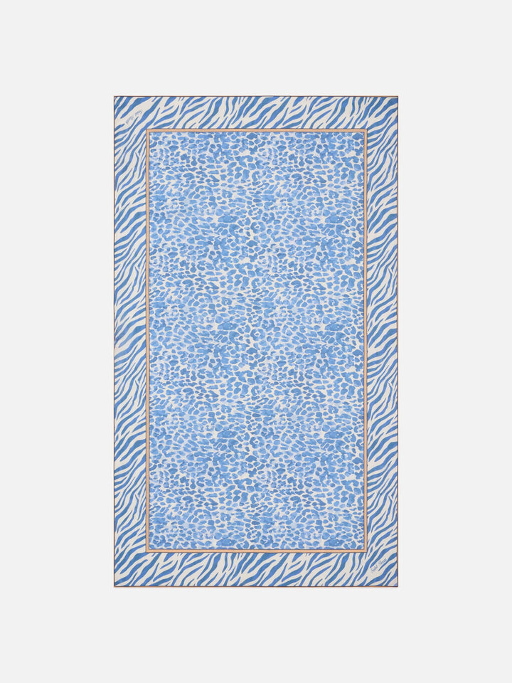 Pareo lungo Thaiti misto seta con stampa animalier leopardata