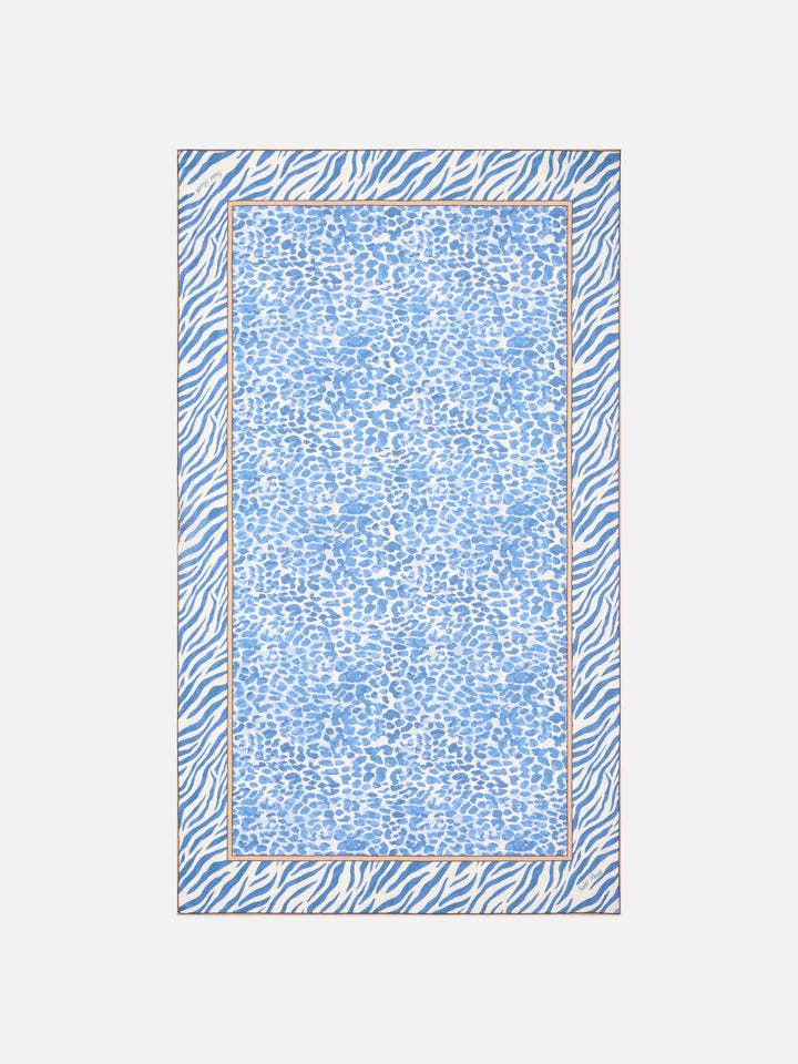 Langer Thaiti-Pareo aus Seidenmischung mit Leoparden-Animal-Print 