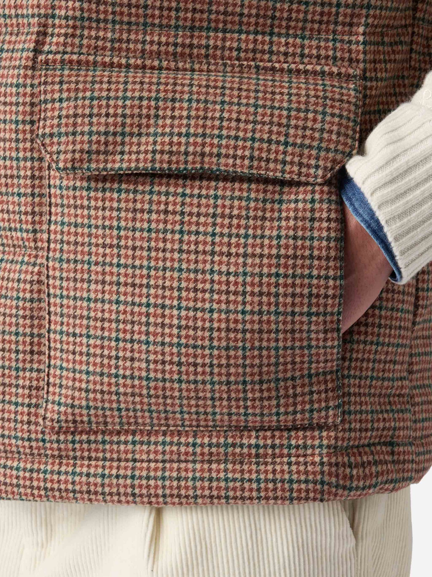 Down padded vest Thunder with pied de poul print