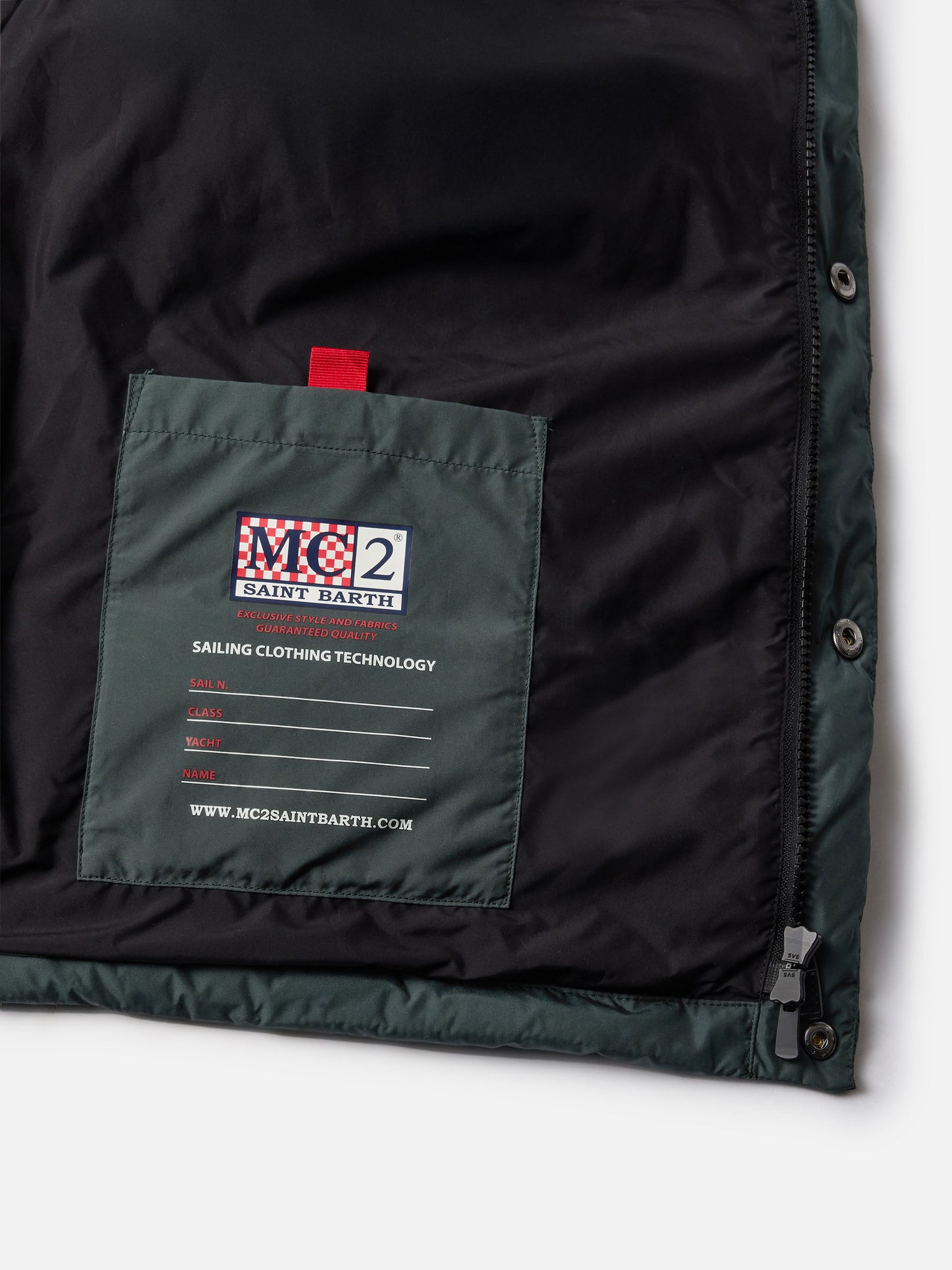 Grüne Daunenweste für Herren mit Taschen