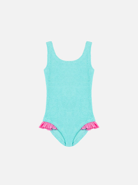 Tiana water green crinckle one-piece swimsuit - MC2 Saint Barth