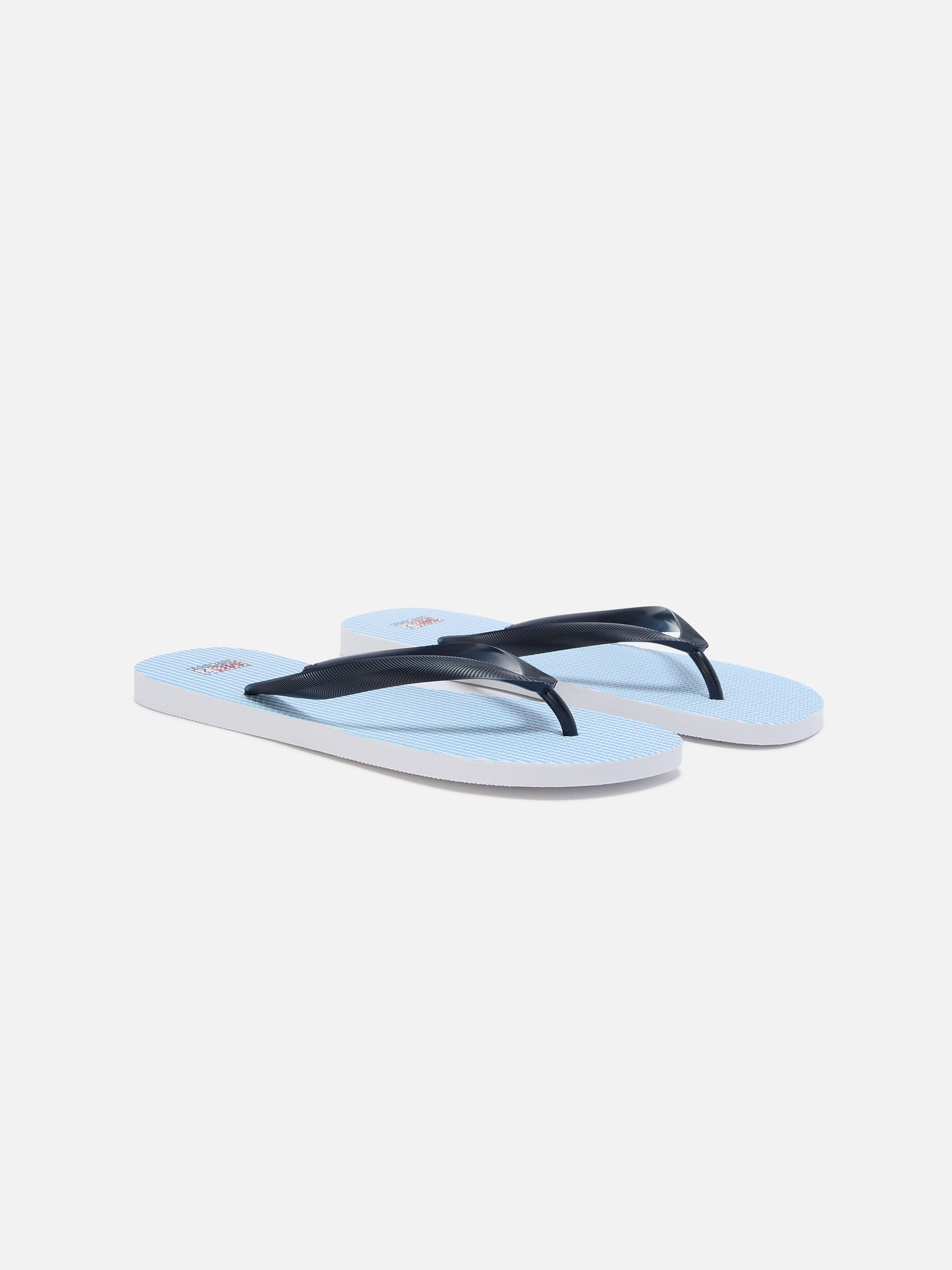 Tommy Flip-Flops zum Hineinschlüpfen aus Gummi mit hellblauen Streifen 