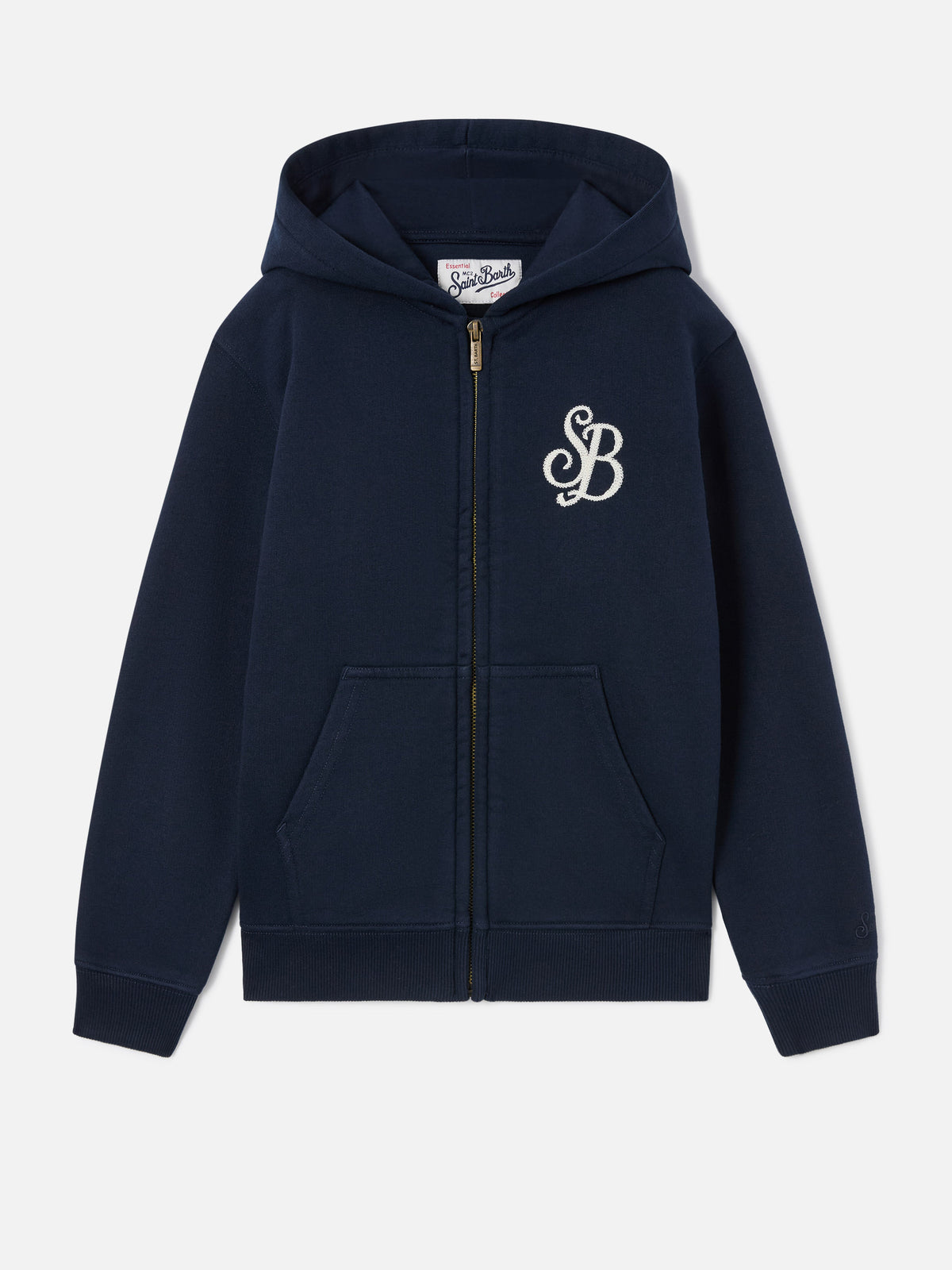 Navy blue Toronto cotton blend hoodie with SB Legacy monogram