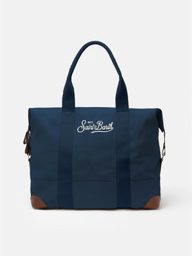 Travel Duffel Bag in navy blue cotton