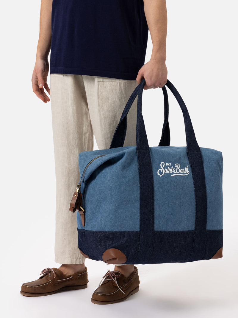 Travel Duffel Bag in denim