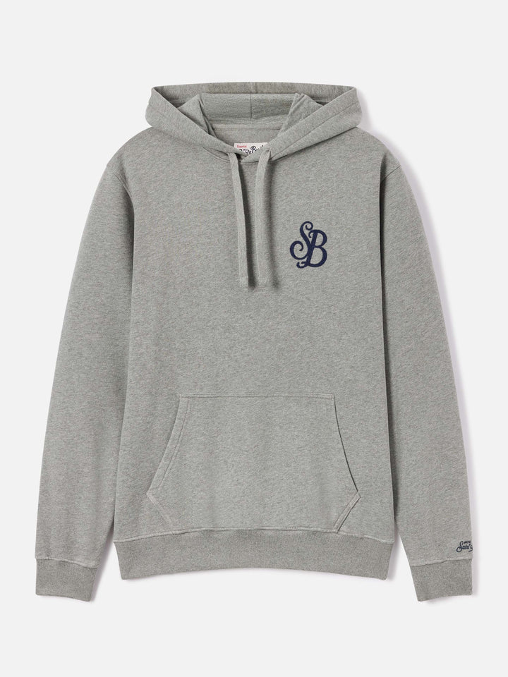 Felpa con cappuccio Tribeca grigia in cotone con monogramma SB Legacy