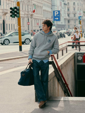 Grauer Tribeca Hoodie aus Baumwolle mit SB Legacy-Monogramm 
