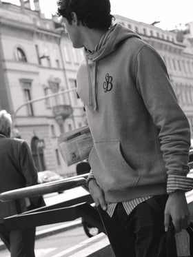 Grauer Tribeca Hoodie aus Baumwolle mit SB Legacy-Monogramm 