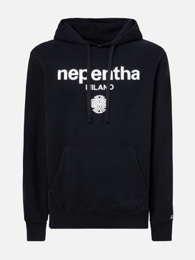 Felpa Tribeca in cotone nero con cappuccio e stampa Nephenta | NEPHENTA SPECIAL EDITION