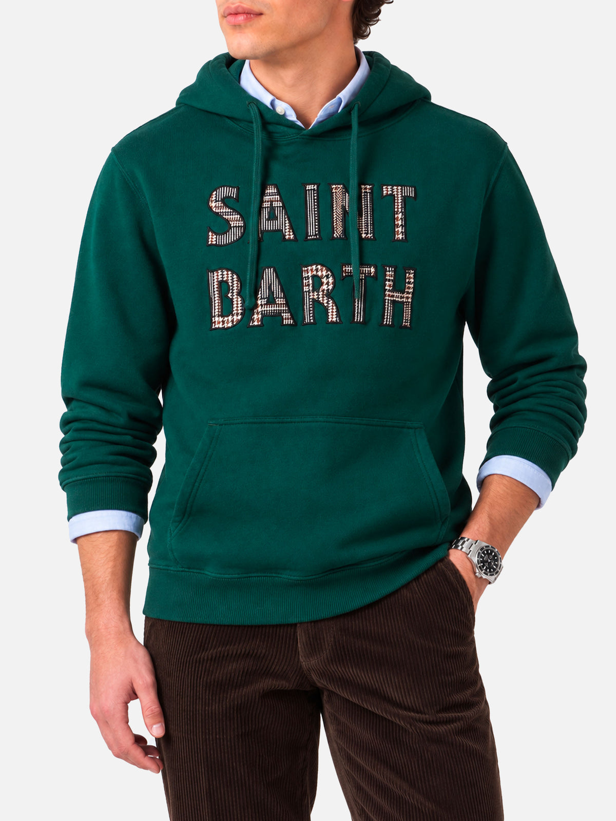 Tribeca green hoodie with patch
