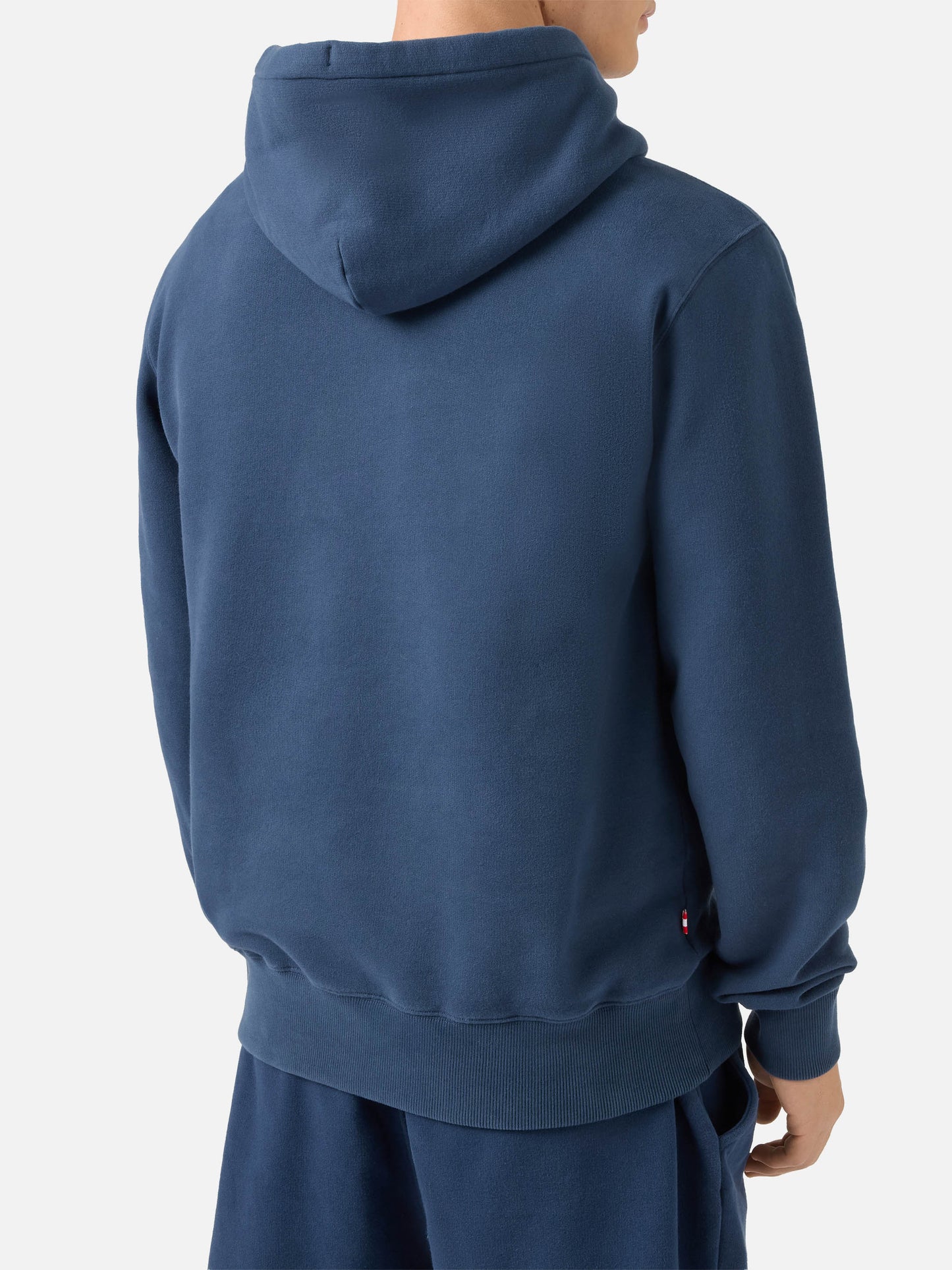 Tribeca cotton hoodie in blue with St. Moritz print | ST. MORITZ TOP OF THE WORLD