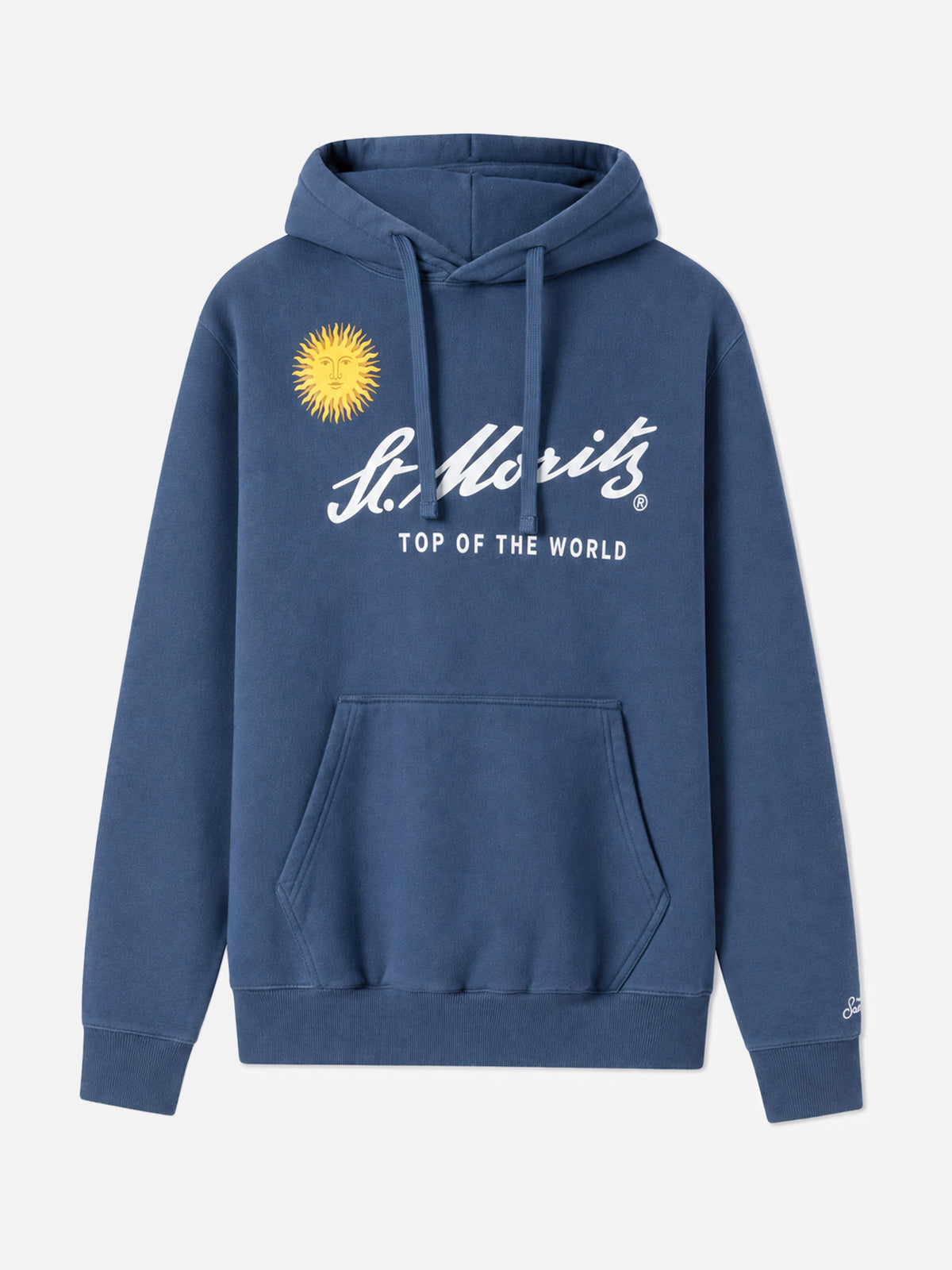 Sweat à capuche Tribeca en coton bleu avec imprimé St. Moritz | ST. MORITZ TOP OF THE WORLD 