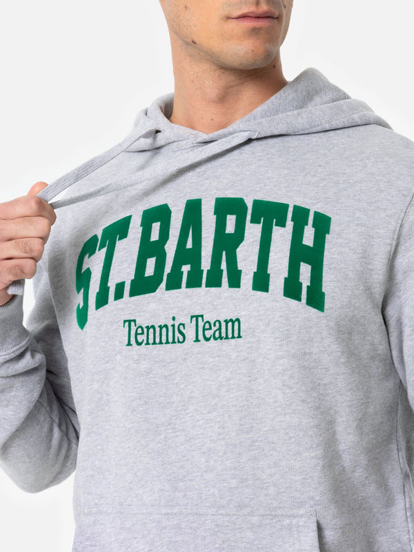 Felpa grigia da uomo Tribeca con St. Barth tennis team