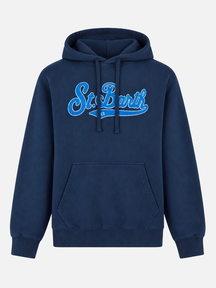 Sudadera con capucha Tribeca blue con parche de rizo 