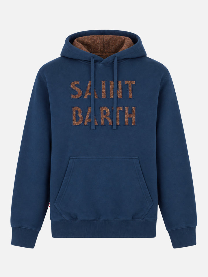 Sudadera con capucha azul Tribeca con parche 