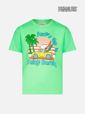 T-shirt da bambino in cotone verde con stampa Snoopy | EDIZIONE SPECIALE PEANUTS™