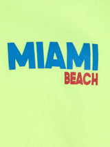 Baumwoll-T-Shirt für Jungen mit Miami Beach-Postkartendruck