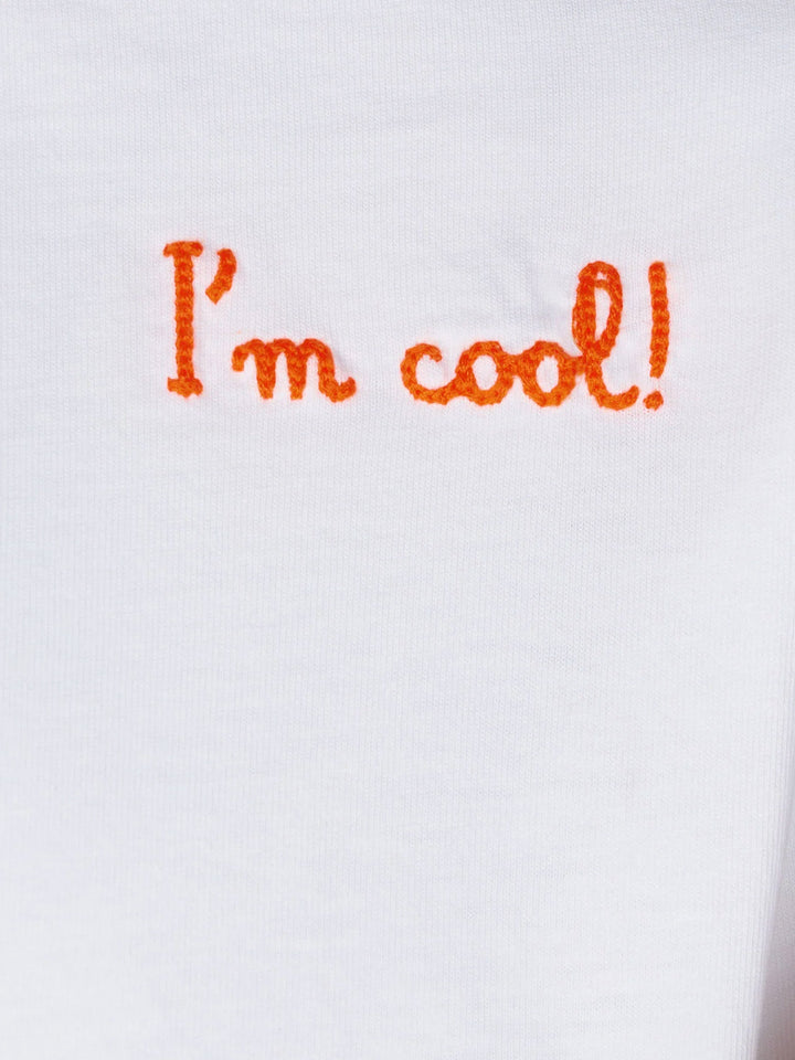 T-shirt da bambino in cotone con ricamo frontale I'm cool e Snoopy sul retro | EDIZIONE SPECIALE PEANUTS™