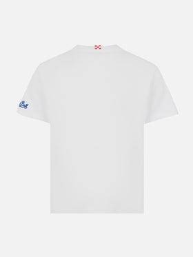 Cotton t-shirt with Run out with me embroidery