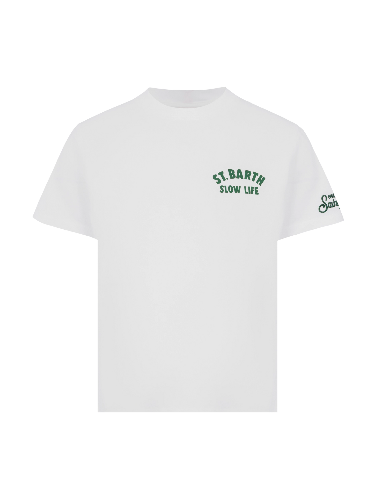 Cotton t-shirt with Saint Barth relaxed life print
