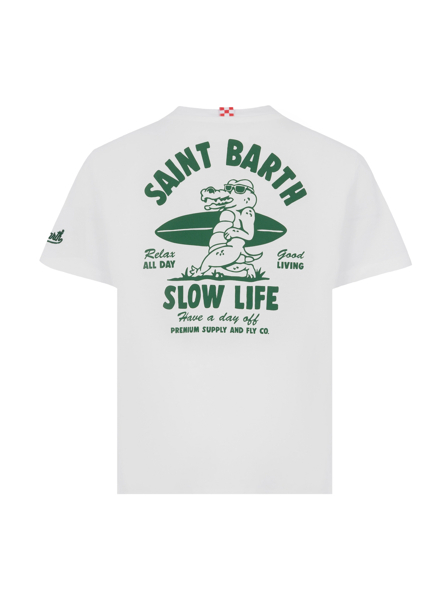 Cotton t-shirt with Saint Barth relaxed life print