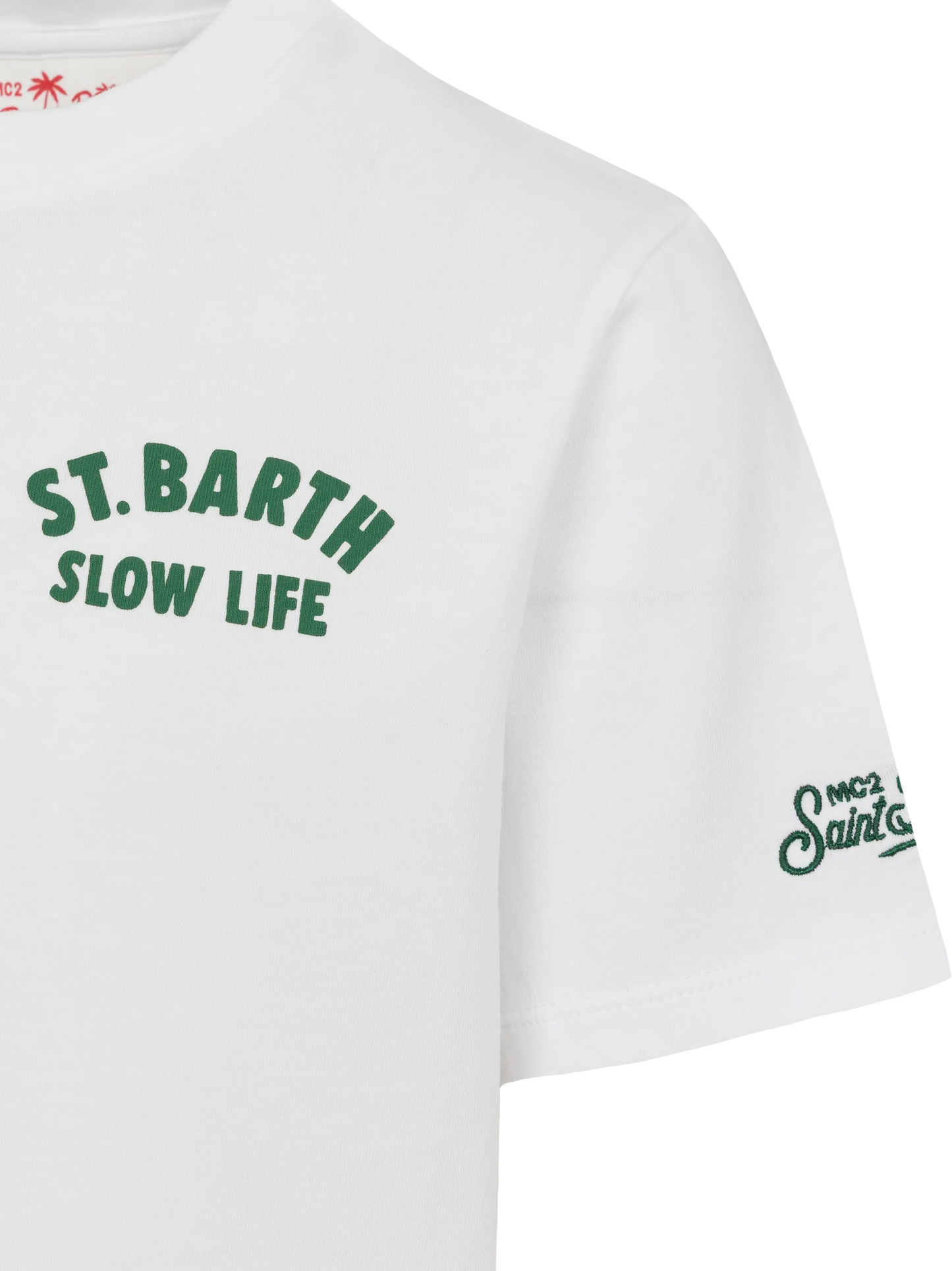 Cotton t-shirt with Saint Barth relaxed life print