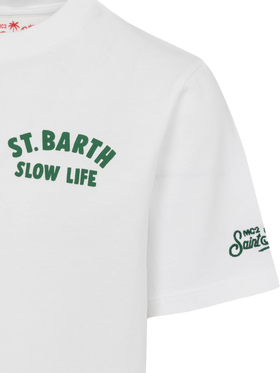Cotton t-shirt with Saint Barth relaxed life print