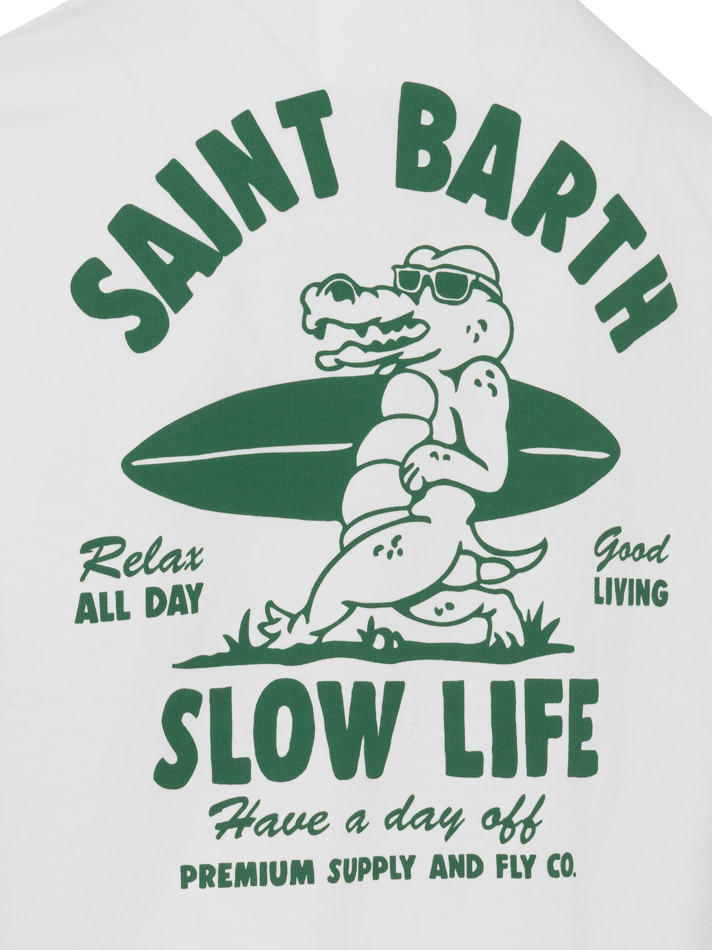 Cotton t-shirt with Saint Barth relaxed life print