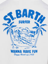 Cotton t-shirt with St. Barth surfer print