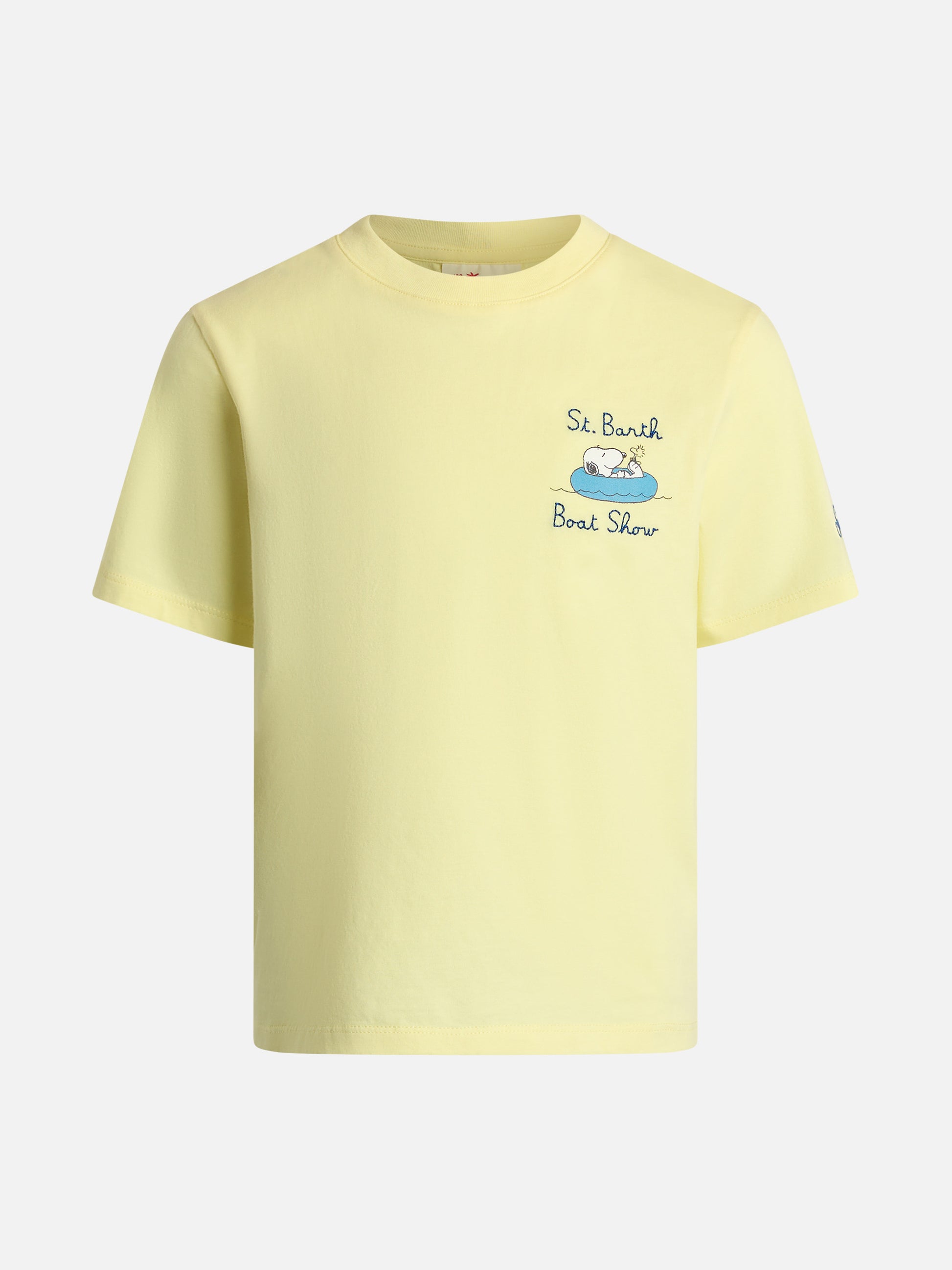 Boy cotton t-shirt with Snoopy print and St. Barth boat show embroidery | SNOOPY PEANUTS SPECIAL EDITION - MC2 Saint Barth