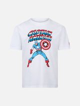 T-shirt da bambino in cotone con stampa Capitan America | EDIZIONE SPECIALE MARVEL