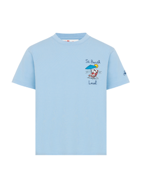 Cotton t-shirt with St. Barth local embroidery and Snoopy print | SNOOPY PEANUTS® SPECIAL EDITION