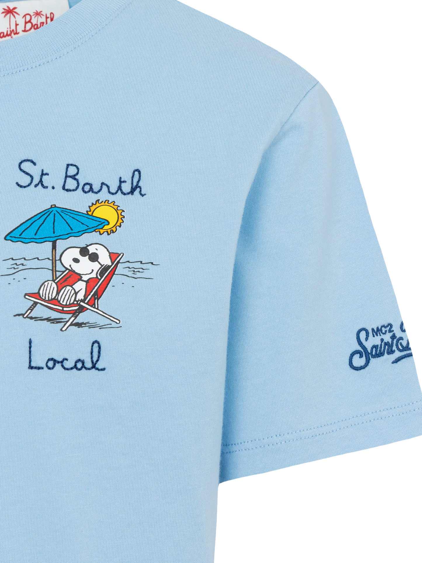 Cotton t-shirt with St. Barth local embroidery and Snoopy print | SNOOPY PEANUTS® SPECIAL EDITION