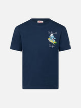 T-shirt da bambino in cotone con stampa dei Puffi e ricamo St. Barth Surfer | I PUFFI EDIZIONE SPECIALE