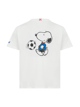 Cotton t-shirt with St. Barth bomber embroidery and Snoopy print | SNOOPY PEANUTS® SPECIAL EDITION