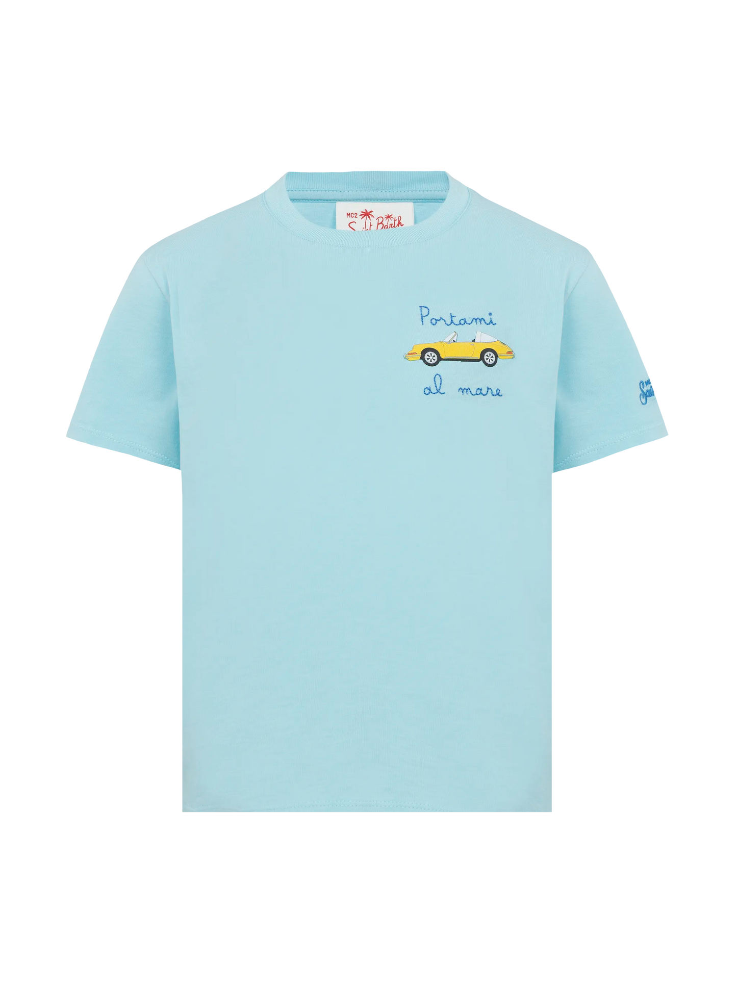 Cotton t-shirt with Portami al mare embroidery